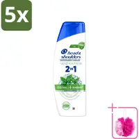 Head & shoulders 5 x Shampoo 2-en-1 Menthol Fresh Anti-pellicules, 300 ml - Pack économique - 5 pièces