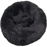 Sonstiges Lit rond en peluche, forme de donut, pour chats et chiens, 80 cm, couleur noire