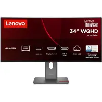 Lenovo ThinkVision T34WD-40, 86,4 cm (34"), 3440 x 1440 px, Wide Quad HD, DEL, 6 ms, noir