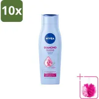 Nivea 10 flacons de shampooing Diamond Gloss - 250 ml - Lot de 10