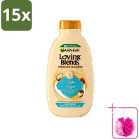 Garnier 15 flacons de shampooing Loving Blends, formule riche en huile d'argan pour cheveux très secs, 300 ml - Pack économique - 15 pièces