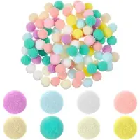 Markenlos Pompons colorés pour des projets créatifs - 200 pièces, couleurs pastel, diamètre 15 mm, parfaits pour Noël, Pâques et les travaux manuels créatifs