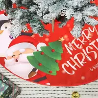 OEM Sous-couche pour sapin de Noël - Motif flocons de neige et Père Noël - Revêtement de sol pour arbres de Noël - Rouge - 89,9 cm