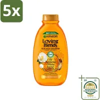 Garnier 5 x Shampoo Loving Blends à l'huile d'argan et au camélia - pour cheveux secs et ternes - 300 ml - Pack économique - 5 pièces