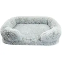 Sonstiges Lit orthopédique pour chien avec housse amovible et lavable, couleur gris, taille XL (100x60x18 cm)