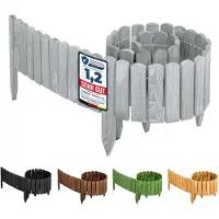 Merkloos Elzusha - Bordure de jardin en bois, 8 x 200 cm, gris