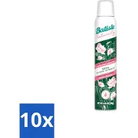 Batiste - Naturellement fibre de bambou & gardénia - Shampooing sec - Fortifie et rafraîchit - 100 % naturel - 200 ml - Pack avantage - 10 pièces