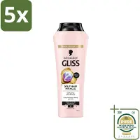 GLISS 5 flacons de shampooing Kur Miracle pour cheveux abîmés - 400 ml - Pack économique - 5 pièces