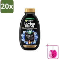 Garnier 20 flacons de shampooing Loving Blends à l'argile magnétique - pour les cuirs chevelus gras et les longueurs sèches - 300 ml - Pack économique - 20 pièces