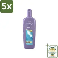 Unilever 5 x Shampoo et après-shampooing 2-en-1 Andrélon, parfum melon et aloe vera, 300 ml - Pack économique - 5 pièces