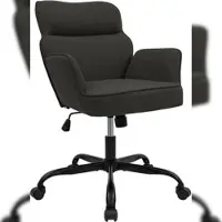 CLP Chaise de bureau Amado, revêtue de tissu, réglable en hauteur, pivotante à 360°, avec dossier, capacité jusqu'à 135 kg | Couleur : gris foncé