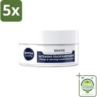 Nivea 5 x Crème visage intensive pour peaux sensibles Men - 50 ml - Lot de 5 pièces