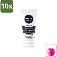 Nivea 10 x MEN, gel pour le visage pour peaux sensibles, idéal pour les hommes qui portent la barbe de quelques jours, 50 ml - Pack économique - 10 pièces