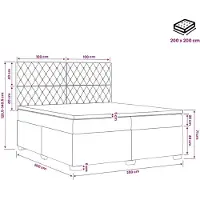 vidaXL Lit boxspring avec matelas avec tête de lit rose 200 x 200 cm velours