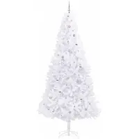 vidaXL Sapin de Noël artificiel avec 300 LED Blanc 300 cm PVC et Acier