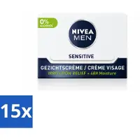 Nivea Crème de Jour Sensitive Visage MEN 50 ml - Pack Avantage - 15 pièces