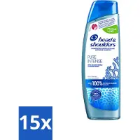Head & shoulders 15 flacons de shampooing antipelliculaire Pure Intense, détoxifiant pour le cuir chevelu, 250 ml - Pack avantage - 15 pièces