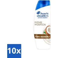Head & shoulders 10 flacons de shampooing anti-pelliculaire Hydratation Intense à l'huile de coco, 300 ml - Pack économique - 10 pièces