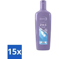 Unilever 15 x Shampooing et après-shampooing 2-en-1 Andrélon - aux notes de melon et d'aloé vera - 300 ml - Pack économique - 15 pièces