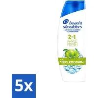 Head & shoulders 5 x Shampooing 2-en-1 Apple Fresh - 300 ml - Pack économique - 5 pièces