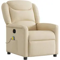 vidaXL Fauteuil de massage Crème Tissu