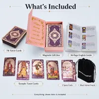 Merkloos Omgoods - Jeu de Tarot "Goudfolie" - 78 cartes de tarot - PVC holographique étanche - Manuel d'instructions - Étui de rangement - Adapté aux débutants