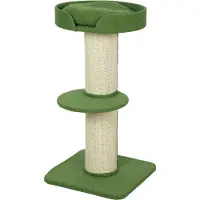 Kein Hersteller Arbre à chat de 91 cm, avec panier, plateforme et revêtement en laine (couleur vert)