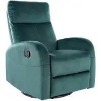 AC-DÉCO Fauteuil inclinable en velours - L 72 x P 80 x H 101 cm - Vert