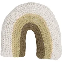 KidsDepot Coussin Kidsdepot Ulrika – coussin en forme de U, tricoté, blanc et vert, 45 cm, doux et confortable, idéal pour décorer un berceau, une chaise ou un coin de jeu dans la chambre d'enfant