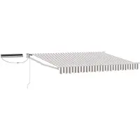 vidaXL Store électrique rétractable gris clair et blanc 4,5 × 3 m