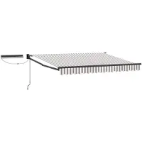 vidaXL Store électrique rétractable gris clair et blanc 4 x 3 m