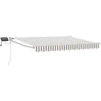 vidaXL Store à bras articulés manuel avec LED, gris clair et blanc