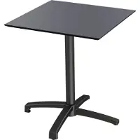 Essentials Table de patio X Cross, structure noire et plateau HPL noir, 70 x 70 cm, 1 pièce