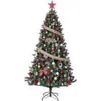 StarTech.com Arbre de Noël artificiel - Modèle pliable - 274 cm - PVC blanc - Branches mélangées - Ouverture automatique - 259 extrémités de branches - Cônes de sapin