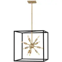HINKLEY Elstead Aros Lampe à suspendre E14 12x noir et laiton chaud