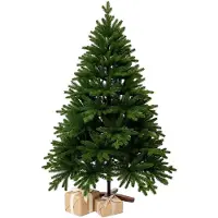 VIVANNO Sapin de Noël en polyéthylène NORDMANN 210, forme arrondie, vert naturel - 142 x 210 cm