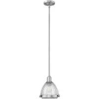 HINKLEY Suspension Elroy, nickel brossé, 1xE27x60W, verre, dimensions : 107,6 x 24,8 x 24,8 cm, IP20,