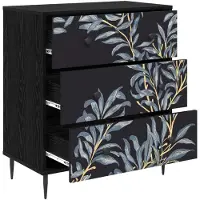 vidaXL Commode DOKKUM, motif bleu, 66 x 36,5 x 76 cm