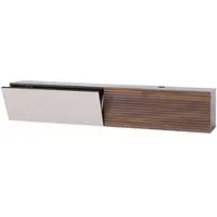 Mendler Meuble TV HWC-Q84, meuble bas pour télévision, fixation murale, compartiments rabattables, structure 3D, MDF mélaminé, dimensions 30x160x30 cm, aspect noyer