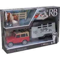 Royal Breeds - Cheval 10 Cm Avec Voiture Et Remorque 35 Cm
