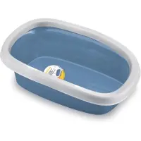 Stefanplast Sprint 20 toilettes pour chats avec rebord bleu ciel/blanc 39x58x17cm, 96750