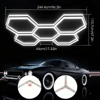StarTech.com Luminaires LED pour garage - Plafonnier pour garage - 5 hexagones - Haute luminosité - À brancher - Montage facile (DIY) - Idéal pour les ateliers et les entrepôts