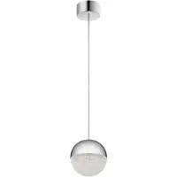 Kichler Suspension LED Moonlit, chrome poli, 20,9 W, blanc chaud, 2131 lm, métal, dimensions : 180 x 20 x 20 cm, IP20,