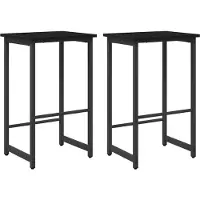 vidaXL Tabourets de bar, lot de 2, noir, imitation chêne, 40 x 32 x 64 cm