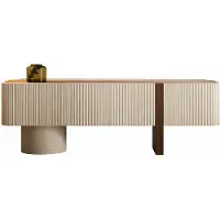 JVmoebel Meuble TV bas élégant au design nervuré et aux touches modernes