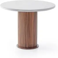 JVmoebel Table à manger en marbre, confortable, moderne, blanche, ronde, pratique et élégante