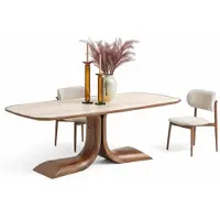 JVmoebel Table à manger de style moderne, couleur marron, table spacieuse, style raffiné