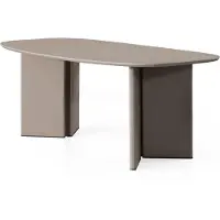 Xl Moebel Gmbh Table à manger ovale, style moderne, beige, élégante, aux lignes épurées