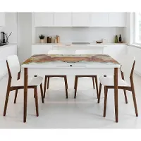 JVmoebel Table de salle à manger moderne, en marbre, confortable, élégante, blanche, en bois, neuve