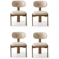 JVmoebel Ensemble de chaises de salle à manger, style moderne, structure en bois beige, design élégant